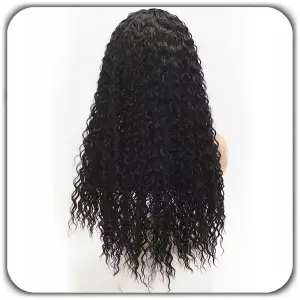 PERUKA DAMSKA DŁUGIE CZARNE WŁOSY KRĘCONE Z OPASKĄ SYNTETYCZNE 65cm COSPLAY