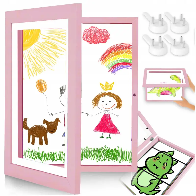 RAMKA ARTYSTYCZNA OTWIERANA NA RYSUNKI OBRAZKI ZDJĘCIA DZIECI Z POJEMNIKIEM