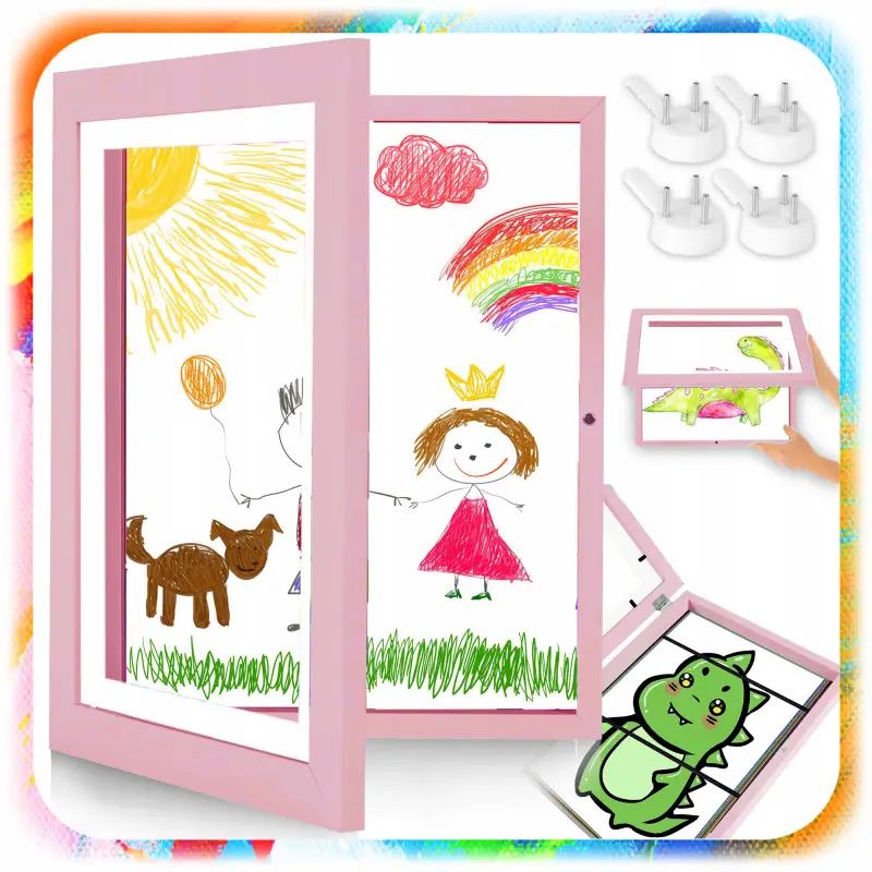 RAMKA ARTYSTYCZNA OTWIERANA NA RYSUNKI OBRAZKI ZDJĘCIA DZIECI Z POJEMNIKIEM