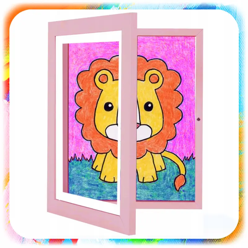 RAMKA ARTYSTYCZNA OTWIERANA NA RYSUNKI OBRAZKI ZDJĘCIA DZIECI Z POJEMNIKIEM