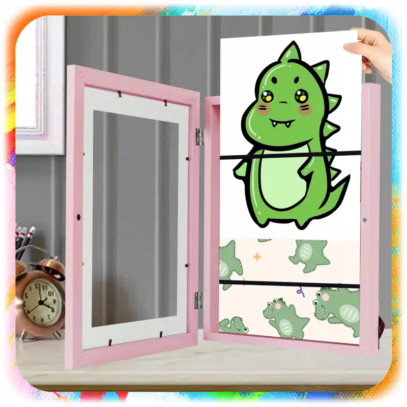 RAMKA ARTYSTYCZNA OTWIERANA NA RYSUNKI OBRAZKI ZDJĘCIA DZIECI Z POJEMNIKIEM