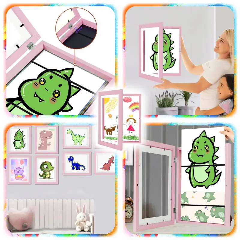 RAMKA ARTYSTYCZNA OTWIERANA NA RYSUNKI OBRAZKI ZDJĘCIA DZIECI Z POJEMNIKIEM