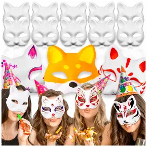 10X MASKA NA TWARZ KOTA Do Malowania THERIAN COSPLAY DIY Papier NOWY MODEL