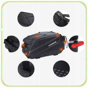 TORBA ROWEROWA SAKWA NA BAGAŻNIK RAMIĘ KUFER WODOODPORNA DUŻA POJEMNA 10L