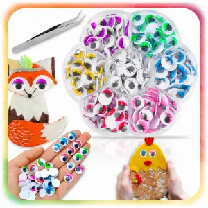 Ruchome Oczka Oczy Samoprzylepne z Rzęsami DIY 215e DO DEKORACJI Maskotek