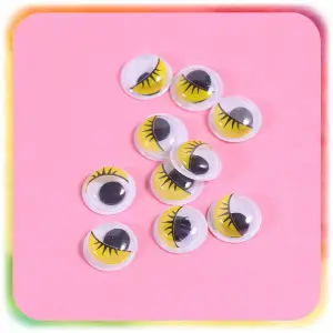 Ruchome Oczka Oczy Samoprzylepne z Rzęsami DIY 215e DO DEKORACJI Maskotek