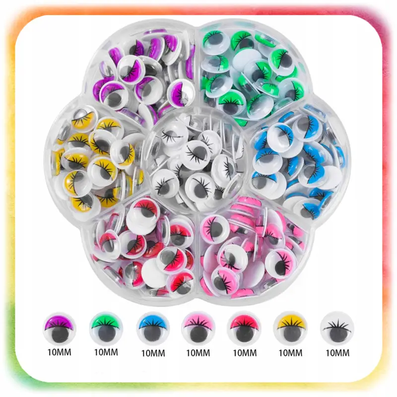 Ruchome Oczka Oczy Samoprzylepne z Rzęsami DIY 215e DO DEKORACJI Maskotek