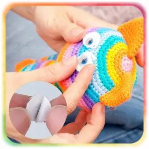 Ruchome Oczka Oczy Samoprzylepne z Rzęsami DIY 215e DO DEKORACJI Maskotek