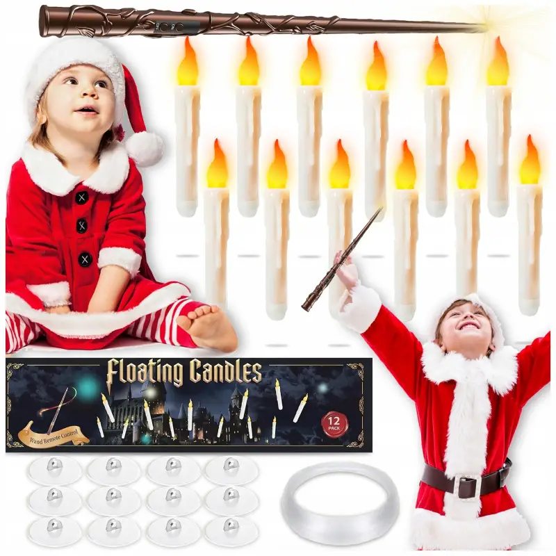 ŚWIĄTECZNE WISZĄCE ŚWIECE LED MAGICZNA RÓŻDŻKA 12 SZT DEKORACJA NA CHOINKĘ