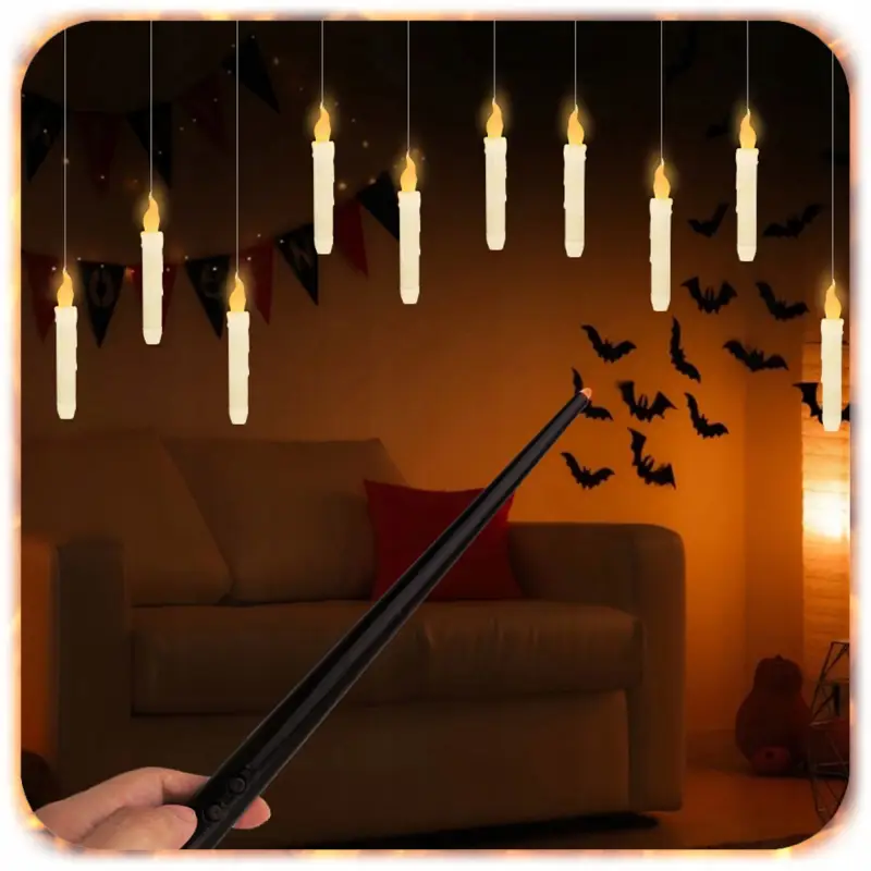 ŚWIĄTECZNE WISZĄCE ŚWIECE LED MAGICZNA RÓŻDŻKA 12 SZT DEKORACJA NA CHOINKĘ