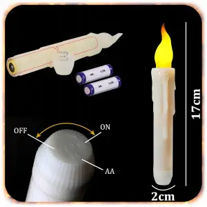 ŚWIĄTECZNE WISZĄCE ŚWIECE LED MAGICZNA RÓŻDŻKA 12 SZT DEKORACJA NA CHOINKĘ