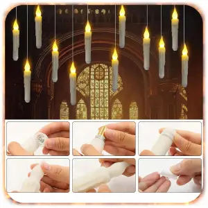 ŚWIĄTECZNE WISZĄCE ŚWIECE LED MAGICZNA RÓŻDŻKA 12 SZT DEKORACJA NA CHOINKĘ