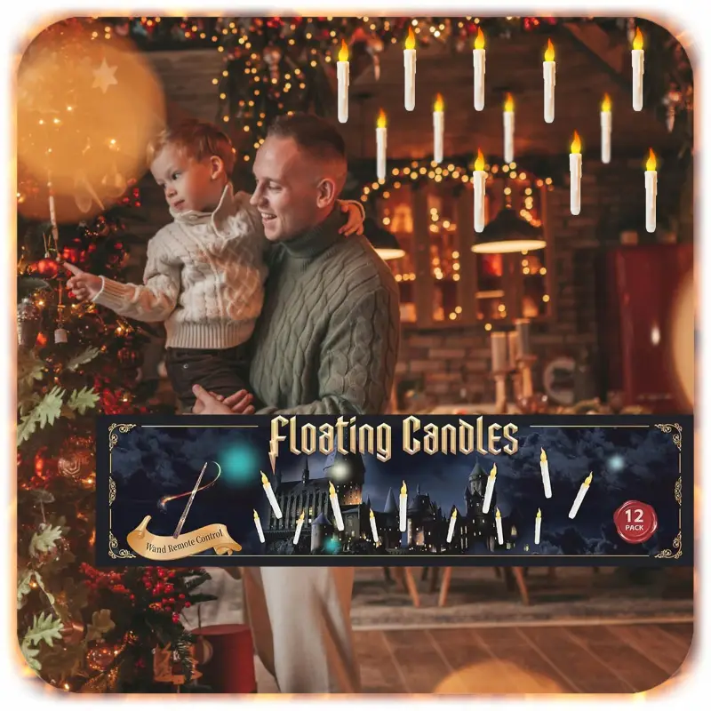 ŚWIĄTECZNE WISZĄCE ŚWIECE LED MAGICZNA RÓŻDŻKA 12 SZT DEKORACJA NA CHOINKĘ