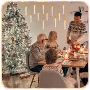 ŚWIĄTECZNE WISZĄCE ŚWIECE LED MAGICZNA RÓŻDŻKA 12 SZT DEKORACJA NA CHOINKĘ