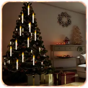 ŚWIĄTECZNE WISZĄCE ŚWIECE LED MAGICZNA RÓŻDŻKA 12 SZT DEKORACJA NA CHOINKĘ