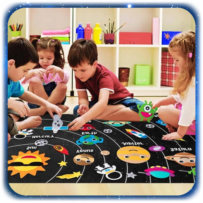 TABLICA FILCOWA NA RZEP MATA EDUKACYJNA MONTESSORI KOSMOS UKŁAD SŁONECZNY