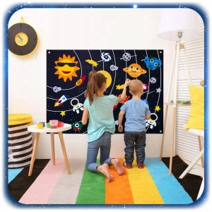 TABLICA FILCOWA NA RZEP MATA EDUKACYJNA MONTESSORI KOSMOS UKŁAD SŁONECZNY