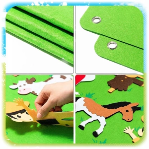 MATA DLA DZIECI EDUKACYJNA TABLICA FILCOWA NA RZEP MONTESSORI WIEŚ FARMA XL