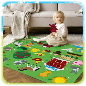 MATA DLA DZIECI EDUKACYJNA TABLICA FILCOWA NA RZEP MONTESSORI WIEŚ FARMA XL