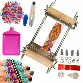 ZESTAW KROSNO TKACKIE DO ROBIENIA BIŻUTERII BRANSOLETEK Z KORALIKÓW DIY