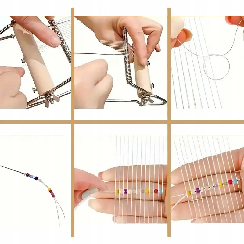 ZESTAW KROSNO TKACKIE DO ROBIENIA BIŻUTERII BRANSOLETEK Z KORALIKÓW DIY