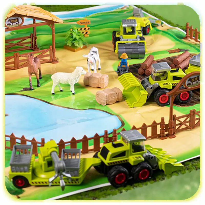 FARMA FIGURKI ZWIERZĘTA ZAGRODA TRAKTOR DLA DZIECI GOSPODARSTWO ZESTAW 66EL