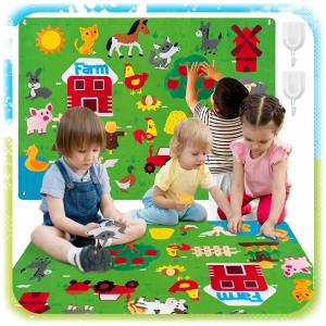 MATA DLA DZIECI EDUKACYJNA TABLICA FILCOWA NA RZEP MONTESSORI WIEŚ FARMA XL