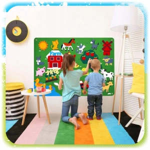 MATA DLA DZIECI EDUKACYJNA TABLICA FILCOWA NA RZEP MONTESSORI WIEŚ FARMA XL