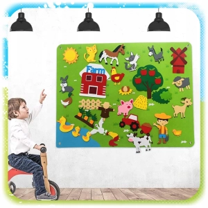 MATA DLA DZIECI EDUKACYJNA TABLICA FILCOWA NA RZEP MONTESSORI WIEŚ FARMA XL