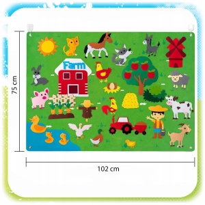 MATA DLA DZIECI EDUKACYJNA TABLICA FILCOWA NA RZEP MONTESSORI WIEŚ FARMA XL