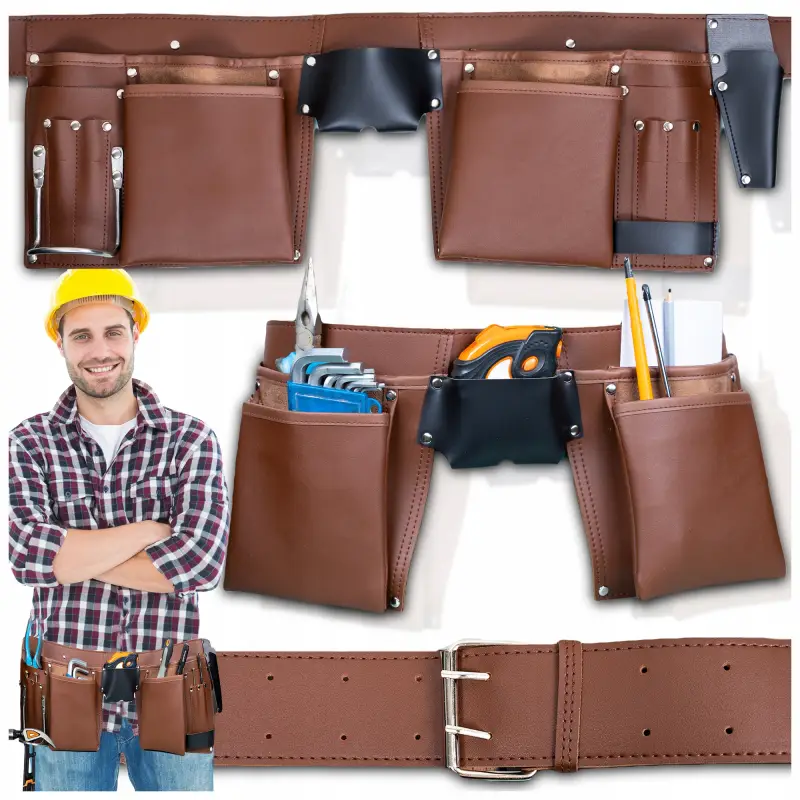 PAS NARZĘDZIOWY SKÓRZANY MONTERSKI BIODROWY BUDOWLANY NA NARZĘDZIA SOLIDNY