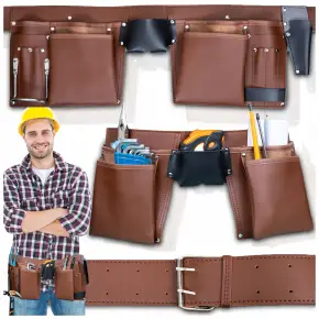 PAS NARZĘDZIOWY SKÓRZANY MONTERSKI BIODROWY BUDOWLANY NA NARZĘDZIA SOLIDNY