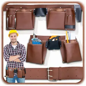 PAS NARZĘDZIOWY SKÓRZANY MONTERSKI BIODROWY BUDOWLANY NA NARZĘDZIA SOLIDNY