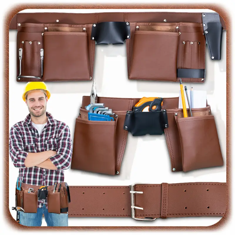 PAS NARZĘDZIOWY SKÓRZANY MONTERSKI BIODROWY BUDOWLANY NA NARZĘDZIA SOLIDNY