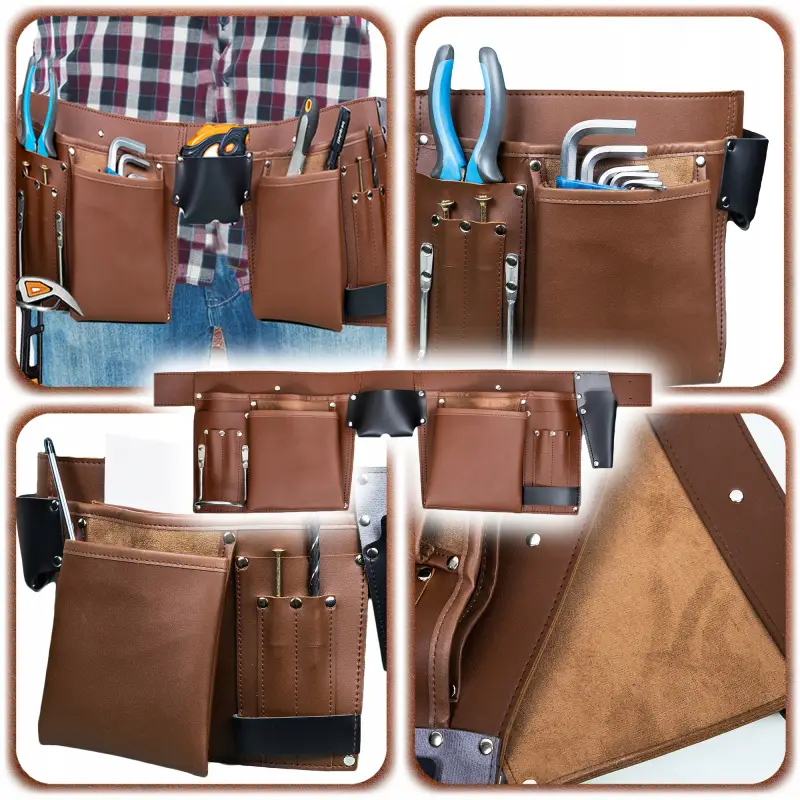 PAS NARZĘDZIOWY SKÓRZANY MONTERSKI BIODROWY BUDOWLANY NA NARZĘDZIA SOLIDNY