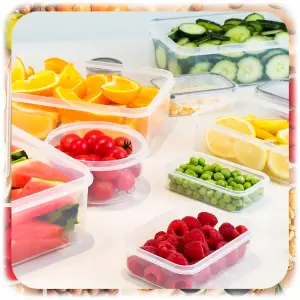 ZESTAW 20SZT POJEMNIKI NA ŻYWNOŚĆ LUNCHBOX PUDEŁKA SZCZELNE+ETYKIETY+MARKER