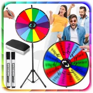 KOŁO FORTUNY ZE STOJAKIEM SUCHOŚCIERALNE 60cm GRA DLA DZIECI ZABAWA +STATYW