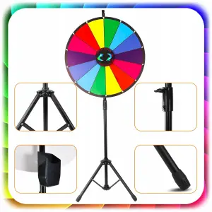 KOŁO FORTUNY ZE STOJAKIEM SUCHOŚCIERALNE 60cm GRA DLA DZIECI ZABAWA +STATYW