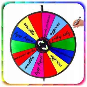 KOŁO FORTUNY ZE STOJAKIEM SUCHOŚCIERALNE 60cm GRA DLA DZIECI ZABAWA +STATYW