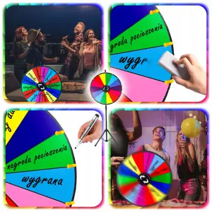 KOŁO FORTUNY ZE STOJAKIEM SUCHOŚCIERALNE 60cm GRA DLA DZIECI ZABAWA +STATYW