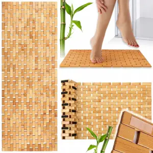 MATA BAMBUSOWA ŁAZIENKOWA DYWANIK DREWNIANY DO SAUNY ŁAZIENKI XL 50x80cm