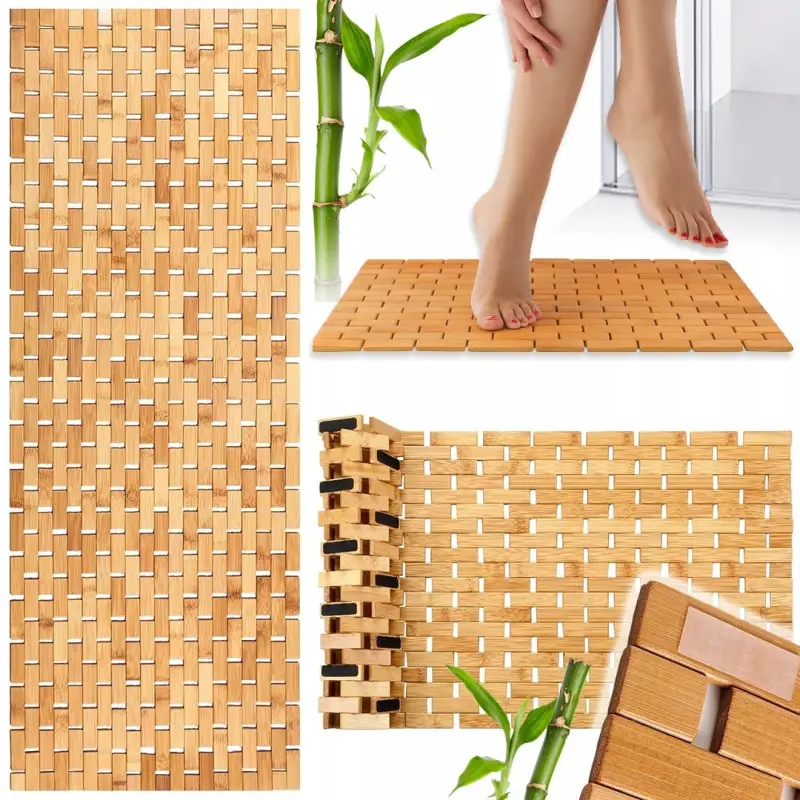 MATA BAMBUSOWA ŁAZIENKOWA DYWANIK DREWNIANY DO SAUNY ŁAZIENKI XL 50x80cm