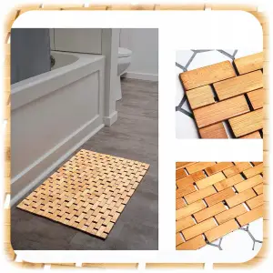 MATA BAMBUSOWA ŁAZIENKOWA DYWANIK DREWNIANY DO SAUNY ŁAZIENKI XL 50x80cm