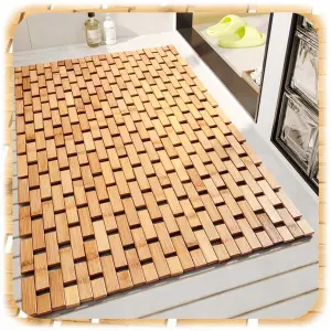 MATA BAMBUSOWA ŁAZIENKOWA DYWANIK DREWNIANY DO SAUNY ŁAZIENKI XL 50x80cm