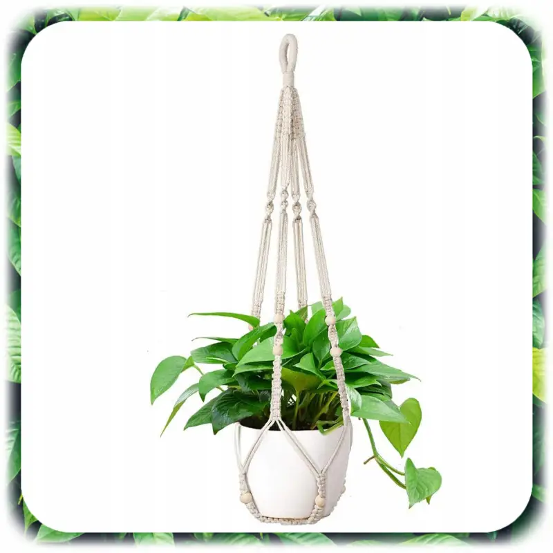 3x KWIETNIK WISZĄCY BOHO MAKRAMA ZE SZNURKA NA DONICZKĘ KWIATY BALKON 90cm