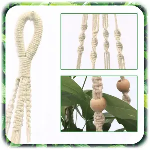 3x KWIETNIK WISZĄCY BOHO MAKRAMA ZE SZNURKA NA DONICZKĘ KWIATY BALKON 90cm