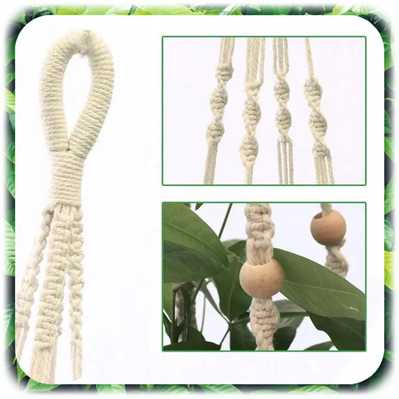 3x KWIETNIK WISZĄCY BOHO MAKRAMA ZE SZNURKA NA DONICZKĘ KWIATY BALKON 90cm