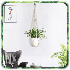 3x KWIETNIK WISZĄCY BOHO MAKRAMA ZE SZNURKA NA DONICZKĘ KWIATY BALKON 90cm