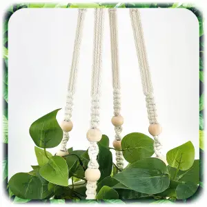 3x KWIETNIK WISZĄCY BOHO MAKRAMA ZE SZNURKA NA DONICZKĘ KWIATY BALKON 90cm