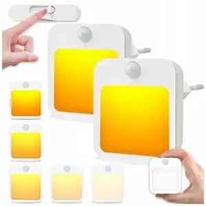 2x LAMPKA NOCNA DO KONTAKTU LED Z CZUJNIKIEM RUCHU ZMIERZCHU Do Gniazdka
